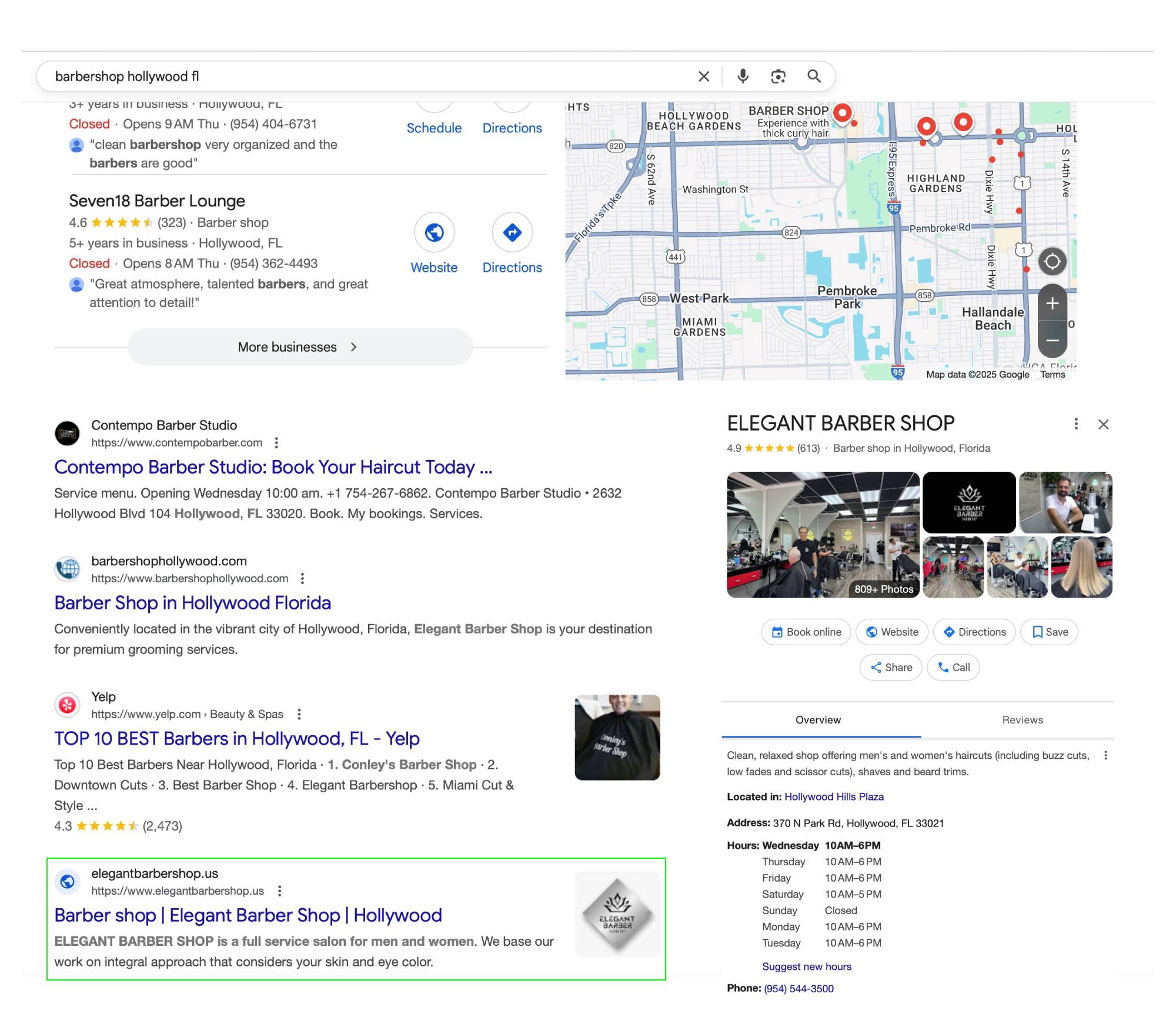 Main website ranking in Google search results